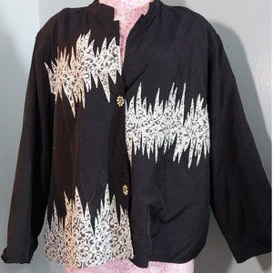 Vintage ALEX KEN P 3X Embroidery Lace Sequin Boho 3D Bling Jacket